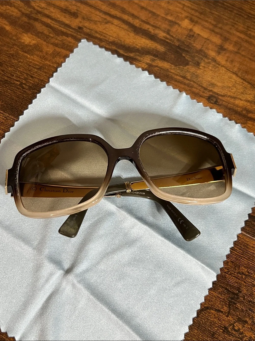 Dior Black Sunglasses with Gold Temples